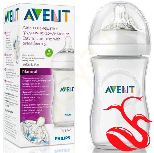 Бутылочка для кормления Natural, соска с медленным потоком, 260 мл Avent Бутылочка для кормления Natural, соска с медленным потоком, 260 мл Avent