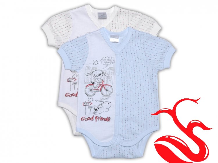 Боди для мальчика,Garden Baby голубое с белым Боди для мальчика,Garden Baby голубое с белым