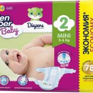 Детские подгузники Baby Mini 2 (3-6 кг, 78 шт) - Детские подгузники Baby Mini 2 (3-6 кг, 78 шт)