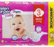 Детские подгузники Baby Midi 3 (4-9 кг, 70 шт) - Детские подгузники Baby Midi 3 (4-9 кг, 70 шт)