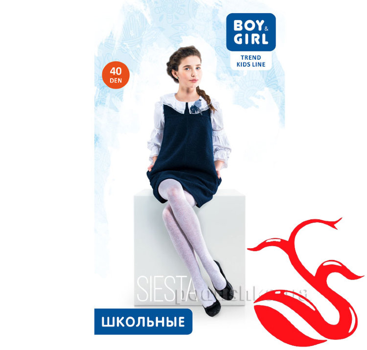 Капроновые колготки для девочек Siesta , белые ТМ Boy&Girl (Украина)​